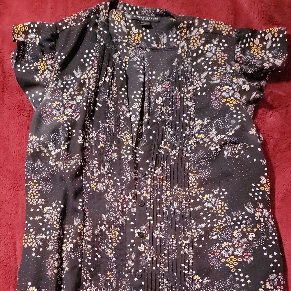 Simply Styled Black Floral Print Top